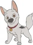 Disney Bolt White Dog Character Various Poses Standing Alert Loyal Pet Animated - Filled Embroidery Design - 1331