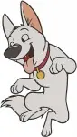 Disney Bolt Dog Barking Loudly Sitting Alert Expressive Canine Character Designs - Filled Embroidery Design - 1335
