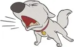 Disney Bolt Dog Barking Loudly Sitting Alert Expressive Canine Character Designs - Filled Embroidery Design - 1337