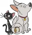 Disney Bolt Mittens Cat Rhino Hamster In Ball Unlikely Friends Animal Trio - Filled Embroidery Design - 1340