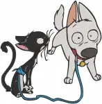 Disney Bolt Mittens Cat Rhino Hamster Group Poses Adventure Team Animal Buddies Bundle - Filled Embroidery Design - 1345