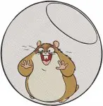 Disney Bolt Rhino The Hamster Fanboy In Ball Mittens Cat With Rhino Friends - Filled Embroidery Design - 1354