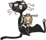 Disney Bolt Rhino The Hamster Fanboy In Ball Mittens Cat With Rhino Friends - Filled Embroidery Design - 1357