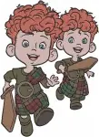 Disney Brave Merida Angus Horse Triplet Brothers Harris Hubert Hamish Bear Form - Filled Embroidery Design - 1360