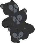 Disney Brave Merida Angus Horse Triplet Brothers Harris Hubert Hamish Bear Form - Filled Embroidery Design - 1361