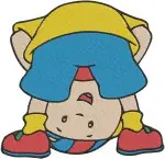 Caillou And Gilbert The Cat Playing Hiding Kids Educational Coon Characters - Filled Embroidery Design - 1392