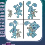 Blues Clues Blue And Green Puppy Polka Dots Playful Interactions And Poses - Filled Embroidery Design - Instant Download
