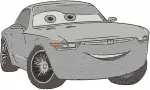Disney Pixar Cars Jackson Storm Sally Carrera Chick Hicks Sterling Silver Racers Collection - Filled Embroidery Design - 1406