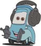 Disney Pixar Cars Mater Headphones Luigi Guido Francesco Bernoulli International - Filled Embroidery Design - 1412