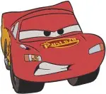 Disney Pixar Cars Lightning Mcqueen Rust Eze Sponsor Poses Red Race Car - Filled Embroidery Design - 1422