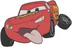 Disney Pixar Cars Lightning Mcqueen Action Poses Tongue Out Different Decals Bundle - Filled Embroidery Design - 1424