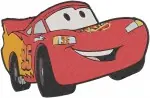 Disney Pixar Cars Lightning Mcqueen Crashed Happy Flames Emotional Racer Set - Filled Embroidery Design - 1430
