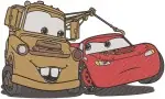 Disney Pixar Cars Sally Lightning Mcqueen Mater Lizzie Model T Radiator Springs - Filled Embroidery Design - 1437