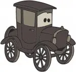 Disney Pixar Cars Sally Lightning Mcqueen Mater Lizzie Model T Radiator Springs - Filled Embroidery Design - 1438