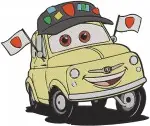 Disney Cars Luigi Guido Mater And School Bus Character Collection - Filled Embroidery Design - 1440