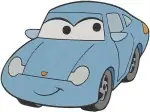 Disney Cars Sally Carrera And Doc Hudson Classic Radiator Springs Characters - Filled Embroidery Design - 1449