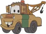 Disney Cars Chick Hicks And Mater The Tow Truck Racing Rivals And Friends - Filled Embroidery Design - 1454