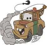 Disney Cars Chick Hicks And Mater The Tow Truck Racing Rivals And Friends - Filled Embroidery Design - 1455
