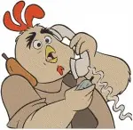 Chicken Little Abby Mallard With Popcorn Buck Cluck And Chicken Little Family - Filled Embroidery Design - 1470