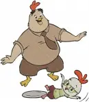 Chicken Little Buck Cluck Father And Chicken Little Son Various Interactions - Filled Embroidery Design - 1474