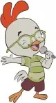 Chicken Little Main Character In Various Action Poses Including Baseball Hero - Filled Embroidery Design - 1479