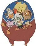 Chicken Little Mayor Turkey Lurkey With His Family Wife And Children Town Leader - Filled Embroidery Design - 1500