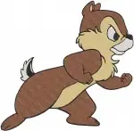 Chip And Dale Classic Style Chipmunks Playful Poses With Acorns Collection - Filled Embroidery Design - 1503