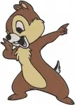Chip And Dale Classic Style Chipmunks Playful Poses With Acorns Collection - Filled Embroidery Design - 1504