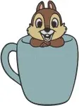 Chip And Dale Classic Chipmunks Interactive Poses Gathering Acorns And Playing - Filled Embroidery Design - 1509