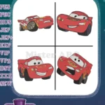 Disney Pixar Cars Lightning Mcqueen Various Expressions Decals Champion Racer Designs - Filled Embroidery Design - Instant Download