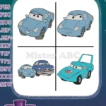 Disney Cars Sally Carrera And Doc Hudson Classic Radiator Springs Characters - Filled Embroidery Design - Instant Download
