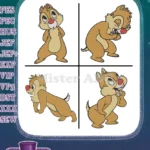 Chip And Dale Rescue Rangers Chip Dale Hawaiian Shirt Various Poses - Filled Embroidery Design - Instant Download