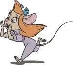 Disney Rescue Rangers Monterey Jack Eating Cheese Running Gadget Character Collection - Filled Embroidery Design - 1602