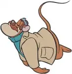 Disney Rescue Rangers Monterey Jack Eating Cheese Running Gadget Character Collection - Filled Embroidery Design - 1605