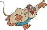 Disney Rescue Rangers Monterey Jack Action Poses Surprised Adventurous Mouse - Filled Embroidery Design - 1606
