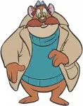 Disney Rescue Rangers Monterey Jack Action Poses Surprised Adventurous Mouse - Filled Embroidery Design - 1608