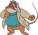 Disney Rescue Rangers Monterey Jack With Cheese Happy Content Strong Mouse - Filled Embroidery Design - 1613