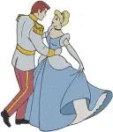 Disney Cinderella Prince Charming Romantic Dance Poses Elegant Couple Ballroom Designs - Filled Embroidery Design - 1638