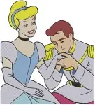 Disney Cinderella Prince Charming Close Up Portraits Dining Table Romantic Bundle - Filled Embroidery Design - 1648