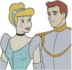 Disney Cinderella Prince Charming Wedding Attire Romantic Embrace Happily Ever After Set - Filled Embroidery Design - 1650