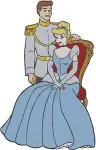 Disney Cinderella Prince Charming Wedding Attire Romantic Embrace Happily Ever After Set - Filled Embroidery Design - 1651