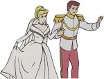Disney Cinderella Prince Charming Dancing He Portrait Romantic Love Story Designs - Filled Embroidery Design - 1666