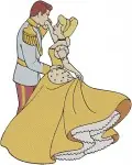 Disney Cinderella Prince Charming Dancing In Purple And Gold Gowns Elegant Bundle - Filled Embroidery Design - 1673