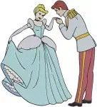 Disney Cinderella Prince Charming Dancing In Purple And Gold Gowns Elegant Bundle - Filled Embroidery Design - 1674