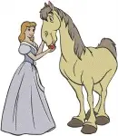 Disney Cinderella With Horse Wedding Dress Blue Ballgown Princess Moments Set - Filled Embroidery Design - 1675