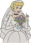Disney Cinderella With Horse Wedding Dress Blue Ballgown Princess Moments Set - Filled Embroidery Design - 1676