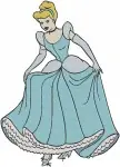 Disney Cinderella With Horse Wedding Dress Blue Ballgown Princess Moments Set - Filled Embroidery Design - 1677