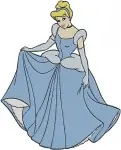 Disney Cinderella With Horse Wedding Dress Blue Ballgown Princess Moments Set - Filled Embroidery Design - 1678