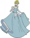 Disney Cinderella In Blue Ballgown Gold Gown Peasant Dress Various Outfits Collection - Filled Embroidery Design - 1679