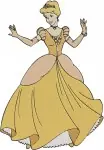 Disney Cinderella In Blue Ballgown Gold Gown Peasant Dress Various Outfits Collection - Filled Embroidery Design - 1680